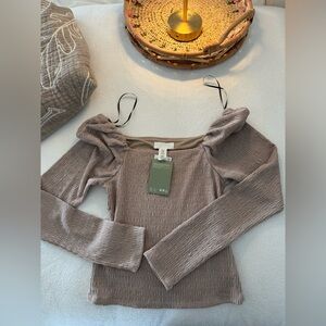 H&M Taupe Blouse